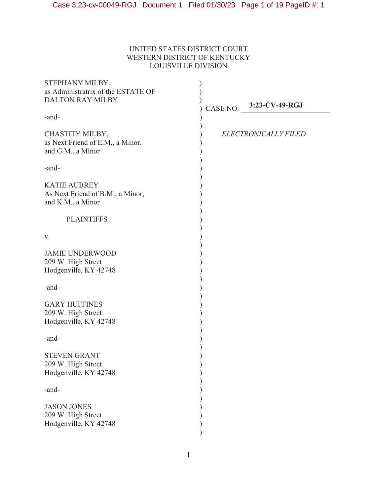 Dalton Milby lawsuit