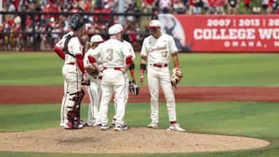 Louisville baseball huddle