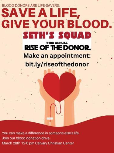 Seth's Squad blood drive flyer 2023