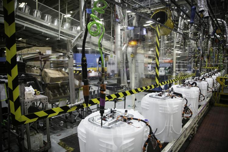 GE Appliances plastic barriers on line company photo