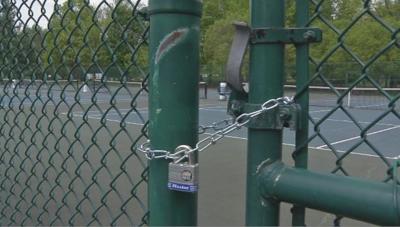 Locked tennis court