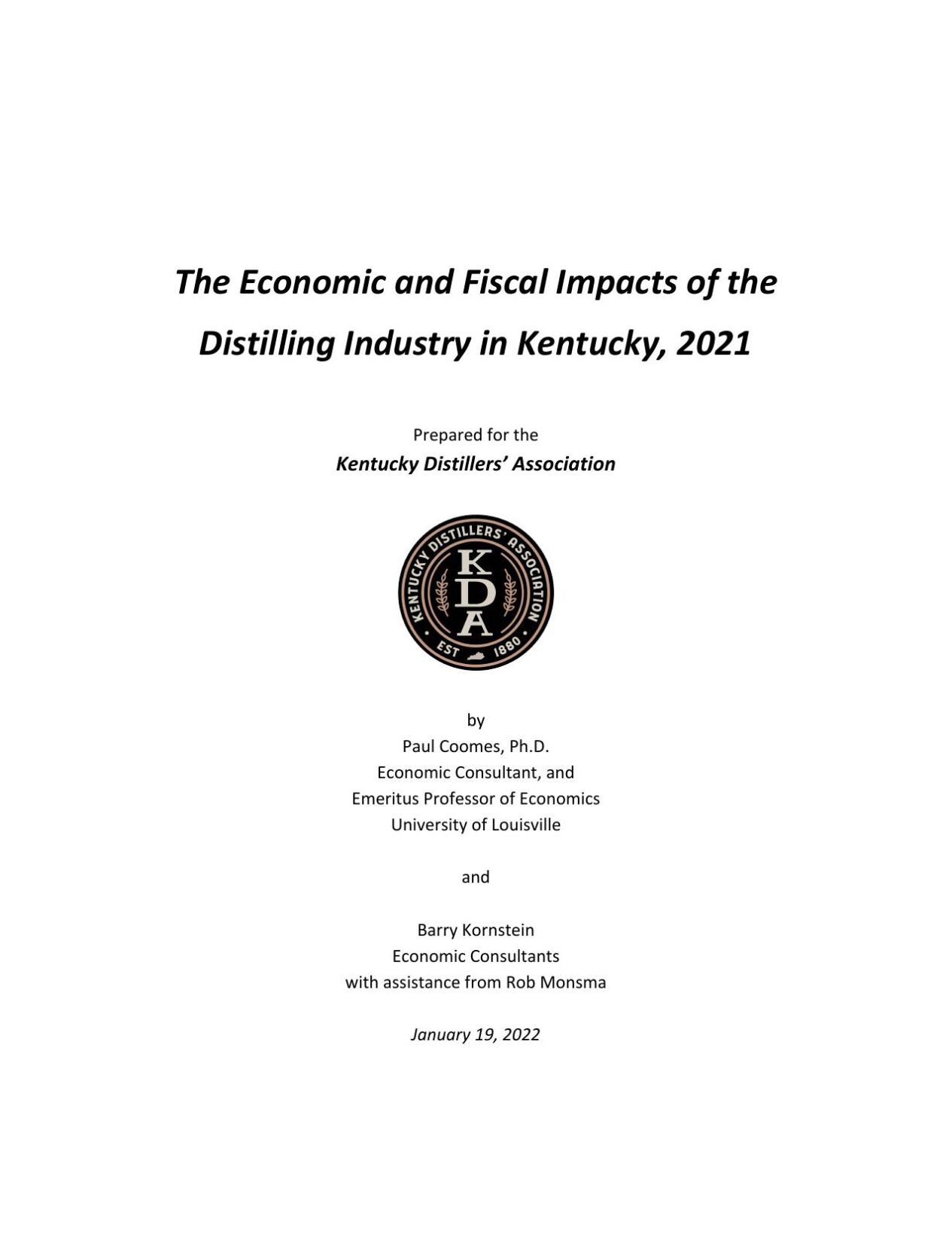 Kentucky Distillers' Association Bourbon Study