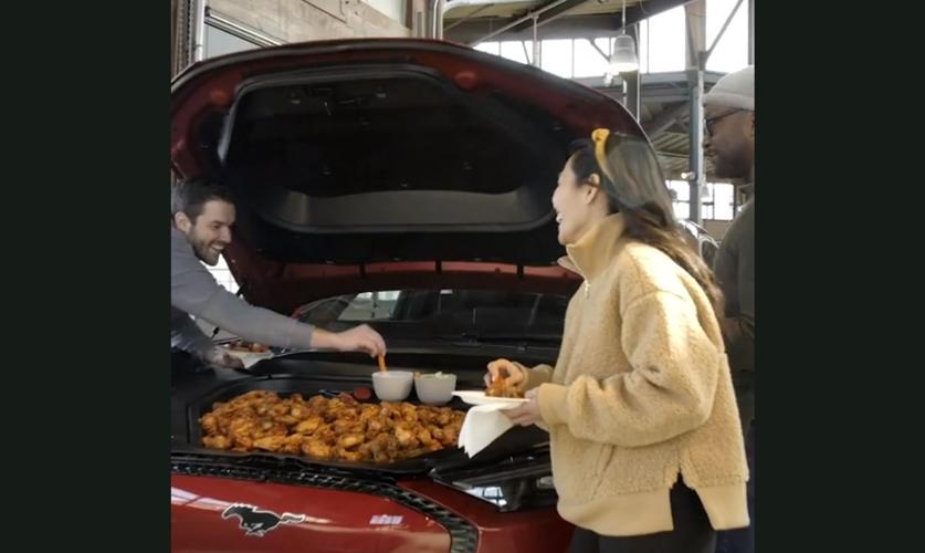 The Mustang Mach-E's front trunk.