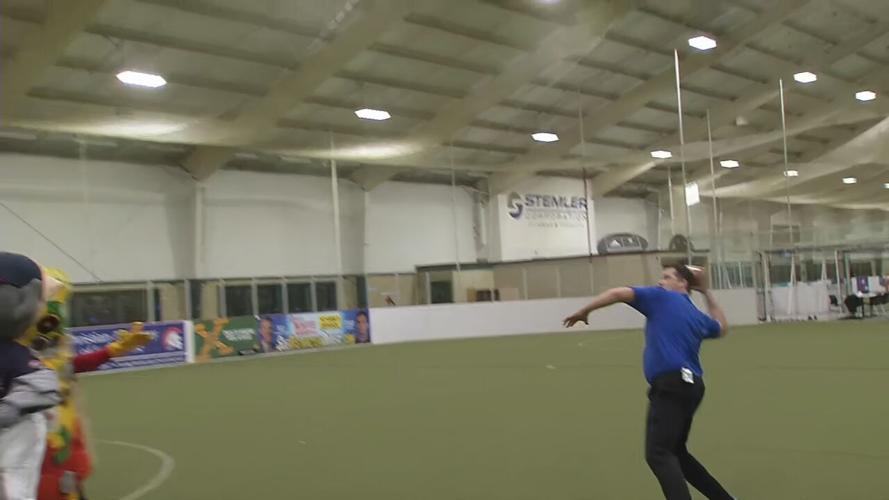 Keith launches long pass