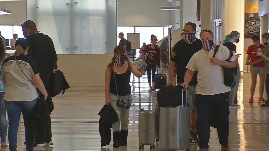 People wearing masks in airport