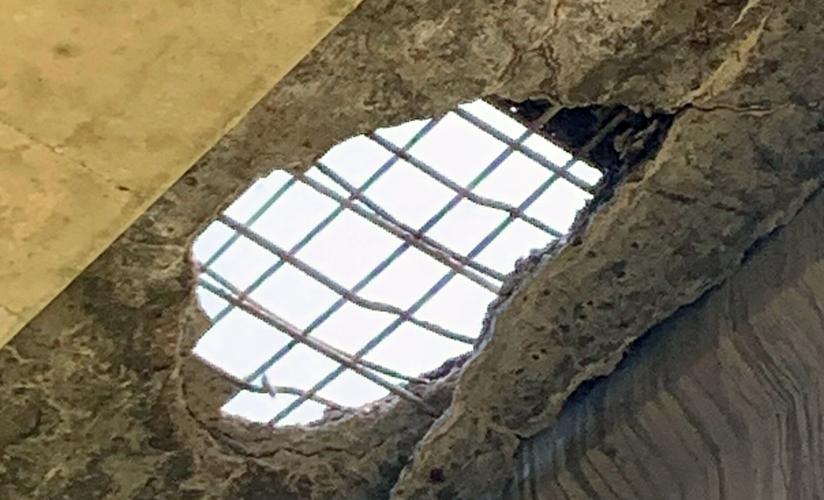 Hole spotted on Blackiston Mill Road Bridge on June 9, 2023