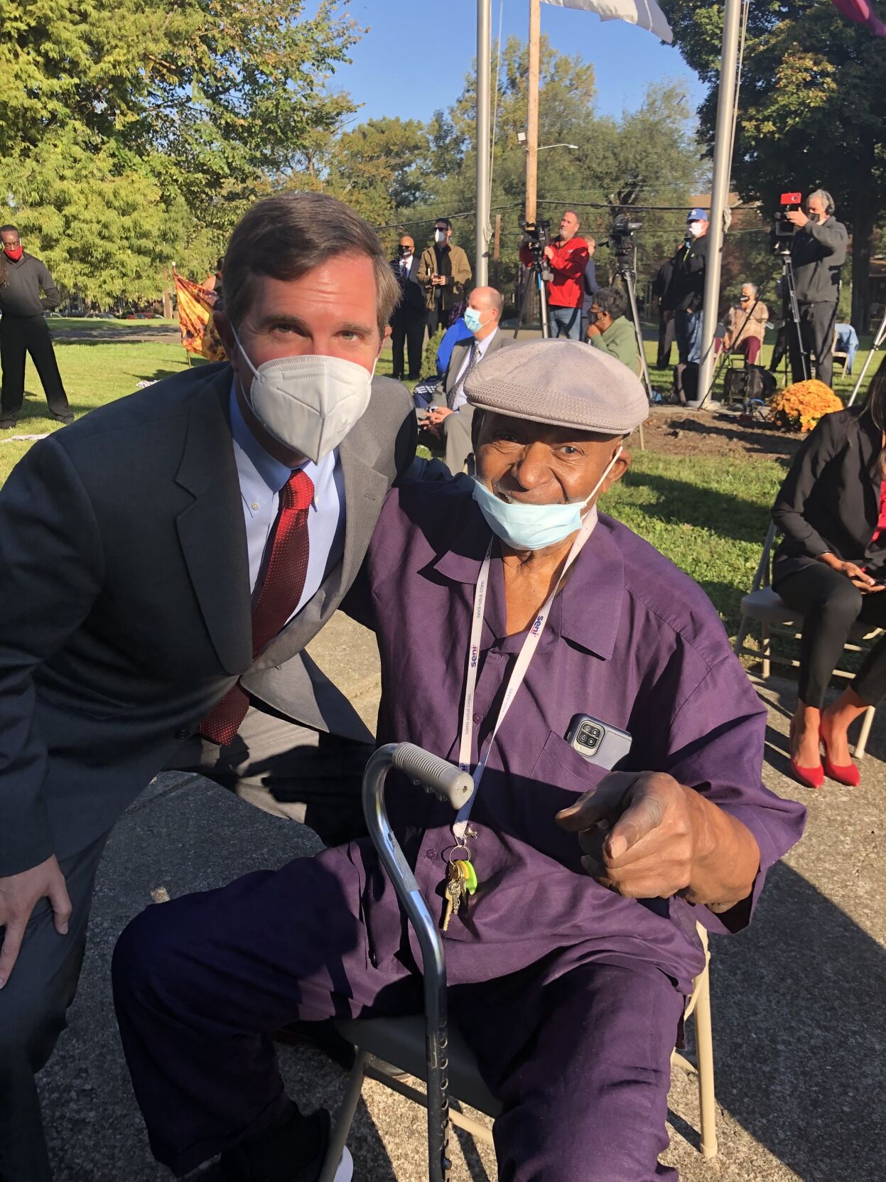 Gov. Andy Beshear with Clarence Yancey