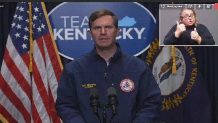 Kentucky Gov. Andy Beshear at Dec. 13, 2021 news briefing