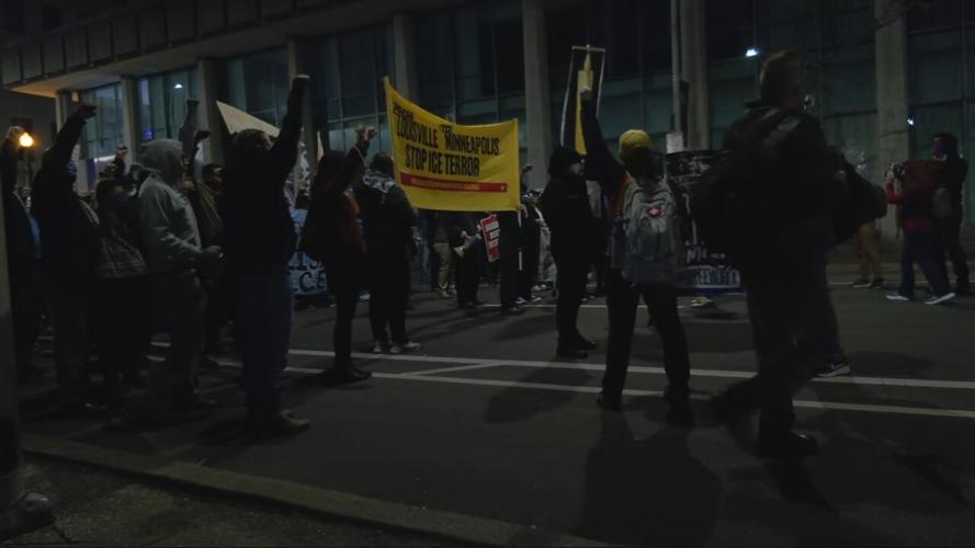 Downtown Louisville ICE fatal shooting protest 1-8-26