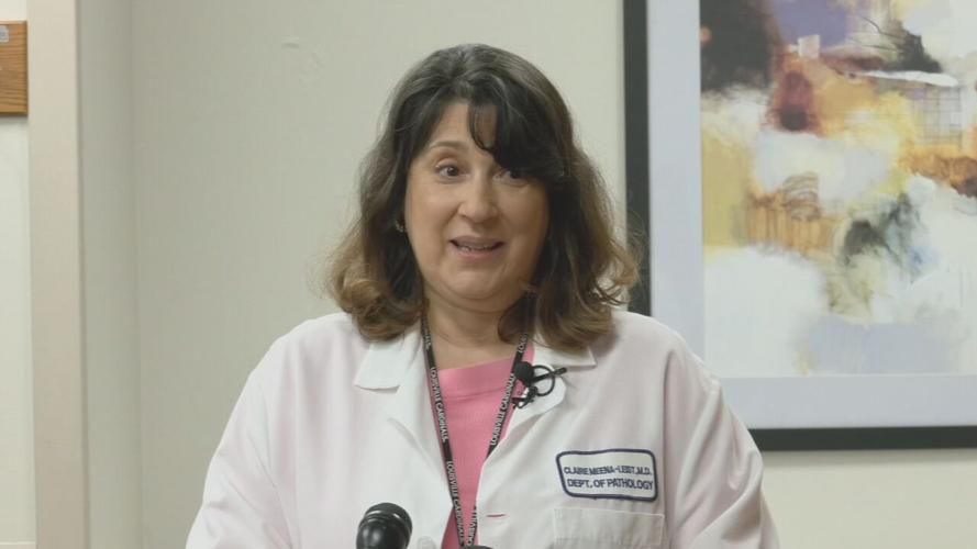 Dr. Claire Meena-Leist, chief of transfusion services for UofL Health
