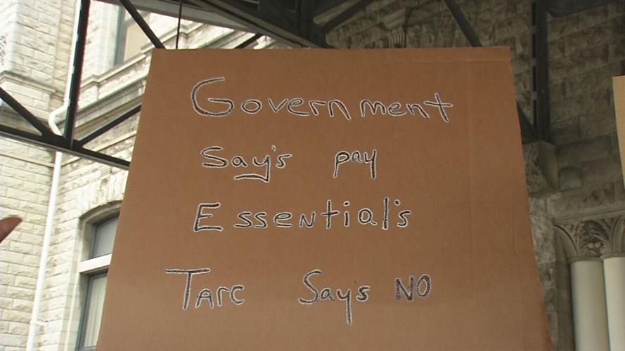 Sign at TARC protest 8-13-20