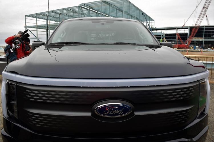 F-150 Lightning EV at Ford BlueOval SK Battery Park 12-5-22 3.JPG