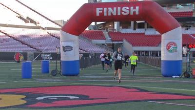 Papa John's 10 miler finish line