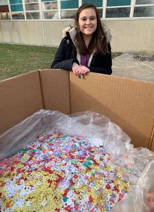 Danielle Rothchild of Danielle Cares for Chairs with bread tags used to provide wheelchairs