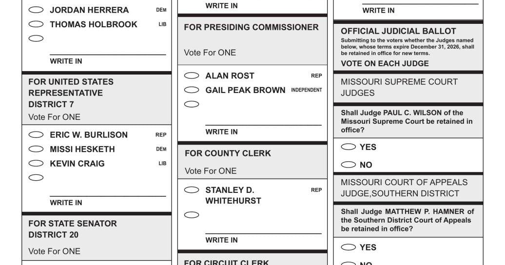 Sample Notice Signs SAMPLE BALLOT — GENERAL ELECTION, TUESDAY, NOVEMBER 3, 2026, WEBSTER ...