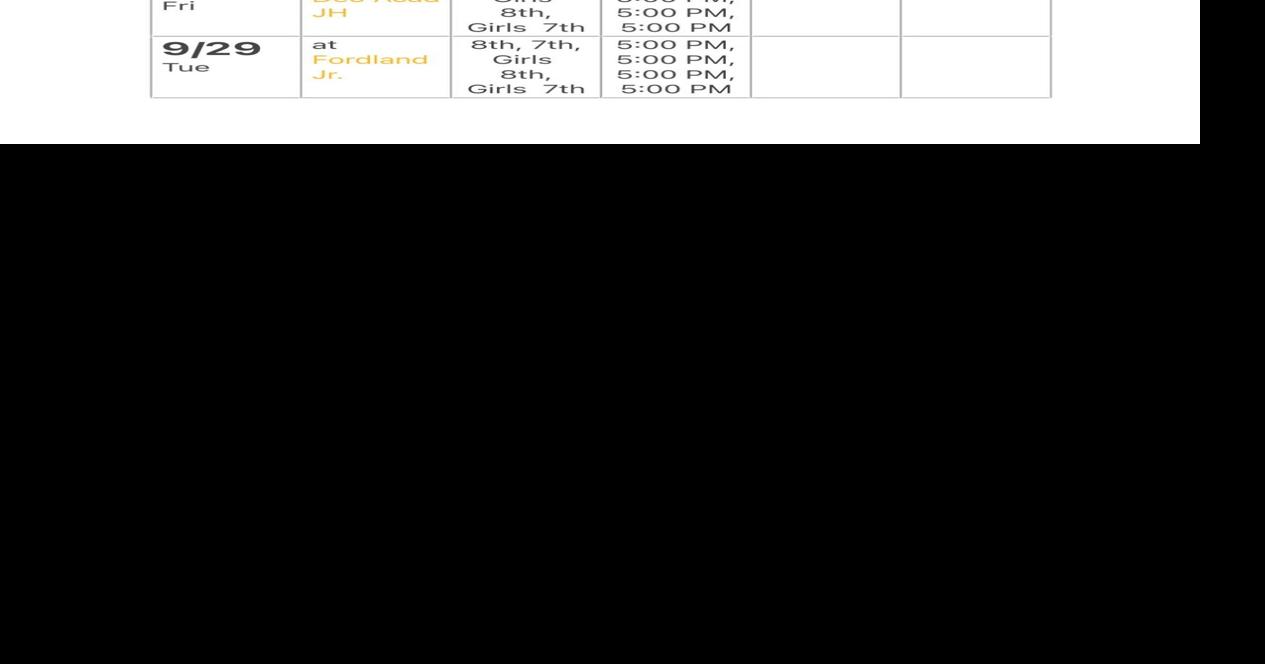 2026  Seymour Tigers Junior High Boys Basketball Schedule