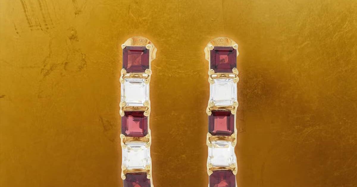 Get Old Hollywood Charm for Less With Heirloom-Inspired Garnet and White Topaz Earrings, Now Over 40% Off