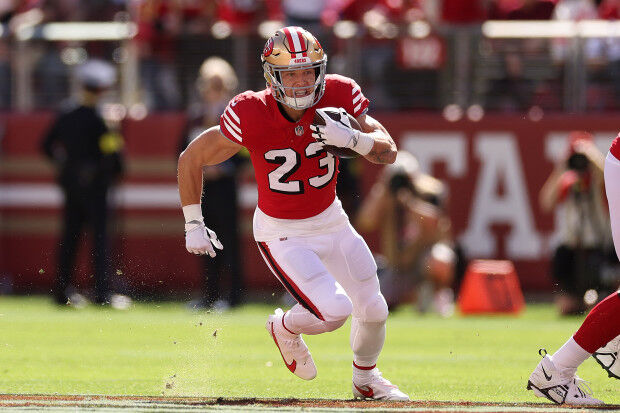 Christian McCaffrey San Francisco 49ers let's watch the game funny