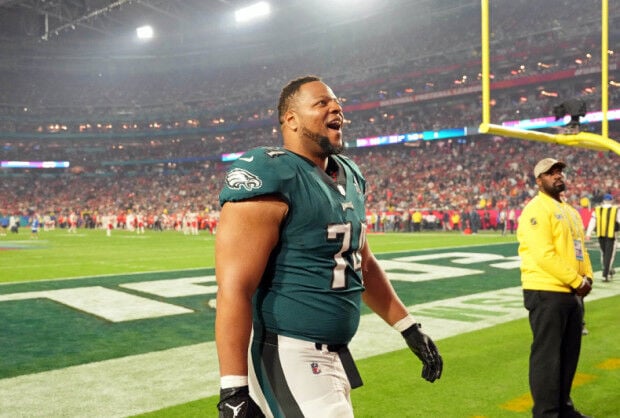 Ndamukong Suh of the Philadelphia Eagles lines up against the