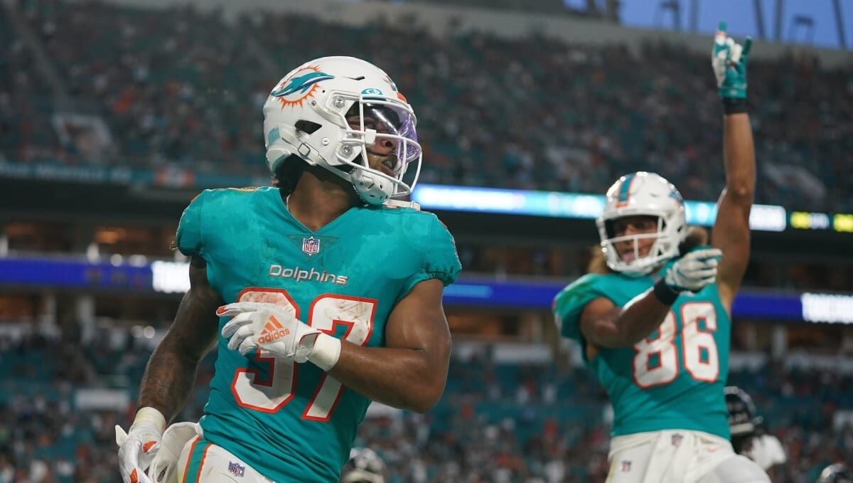 Miami Dolphins Levitating Football Sculpture