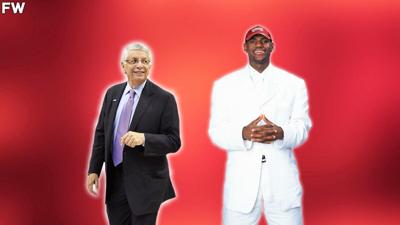 Flashback to NBA Commissioner David Stern trying on LeBron's suit