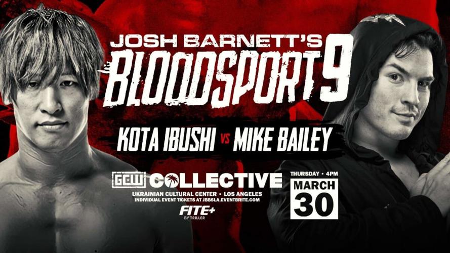 Kota Ibushi vs. “Speedball” Mike Bailey é anunciado para o Josh Barnett’s Bloodsport 9