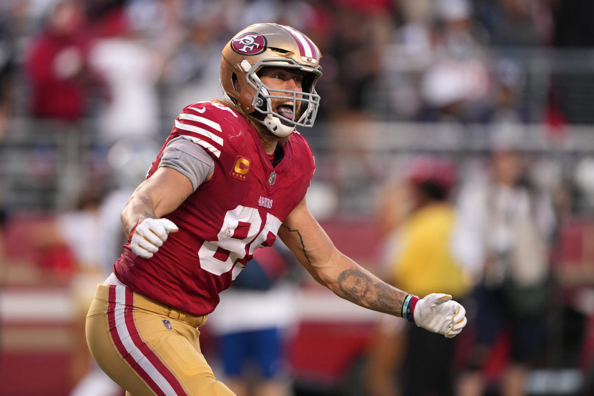 George Kittle sends signed Pro Bowl jersey to his college position