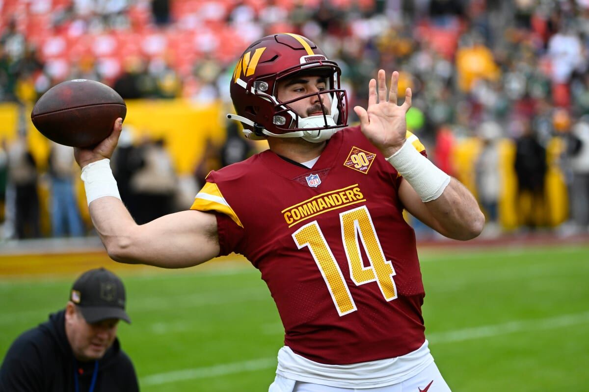 LOOK: Wentz Training in Commanders Jersey, Eagles Helmet, Washington  Commanders