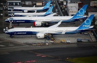FILE PHOTO: Aerial view of Boeing planes