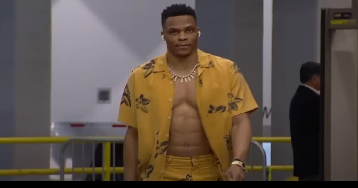 Russell Westbrook Wore This Unbuttoned KISS Shirt And Honestly I'm Here For  It