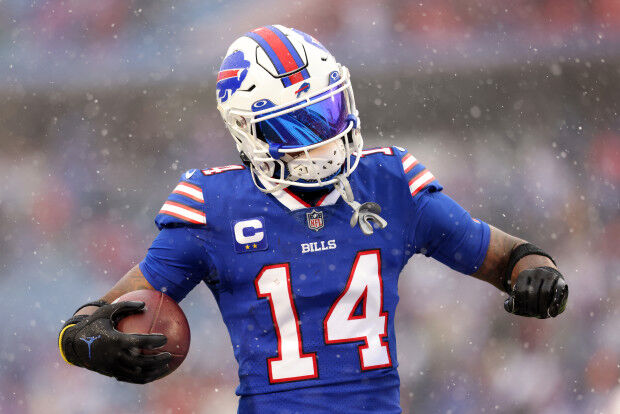 Stefon Diggs of the Buffalo Bills warms up before a preseason game