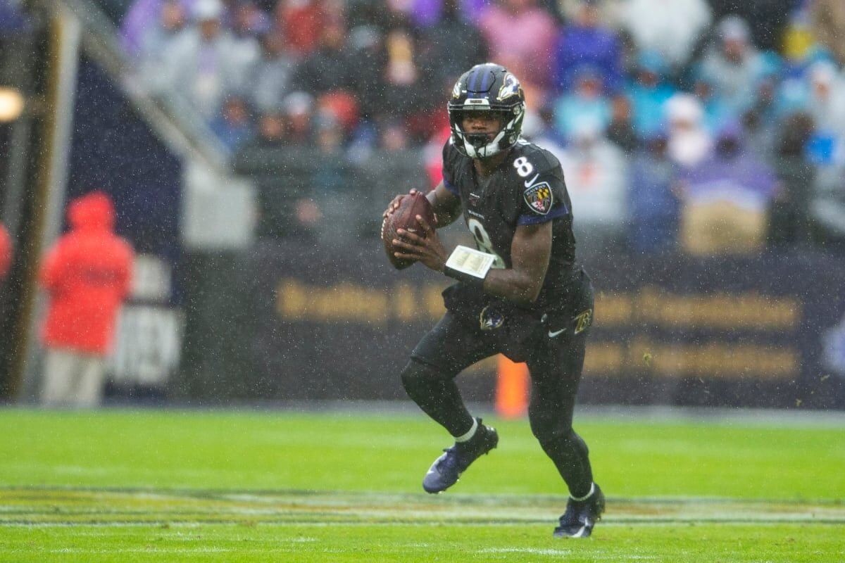 lamar jackson in commanders jersey