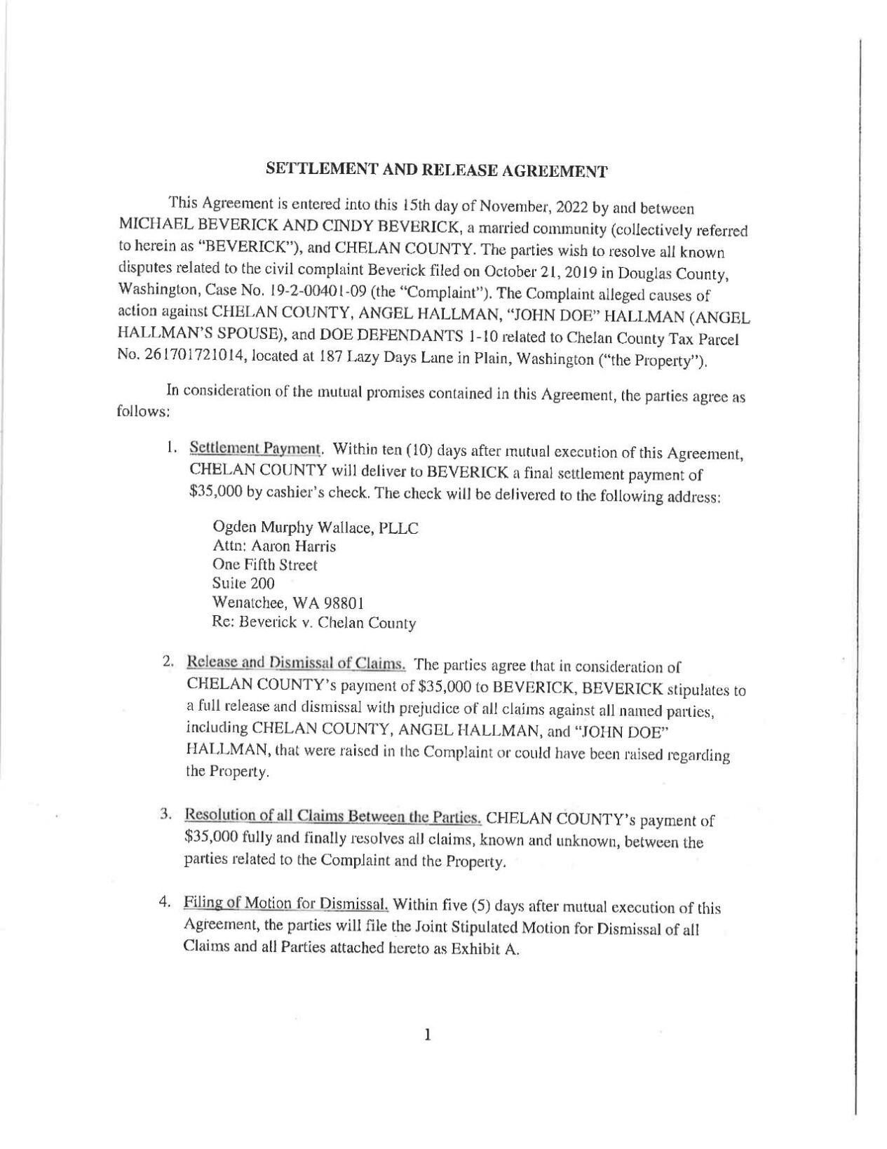 Chelan County settles with $35,000 payment in three-year lawsuit | Local  News | wenatcheeworld.com
