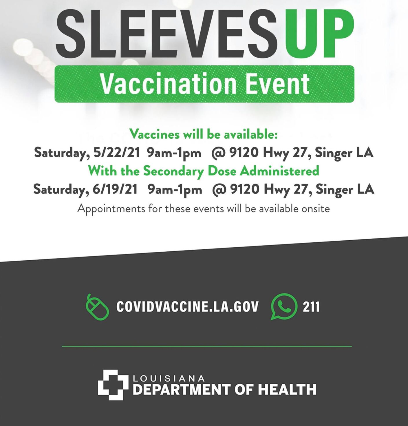 Sleeves Up Vaccine Event in Beauregard Parish - Vimarsana News