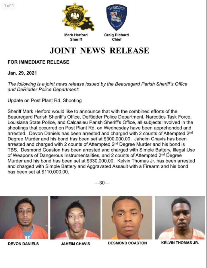 Updated Report on Post Plan Road Shooting - 4 Arrests Made - Vimarsana News