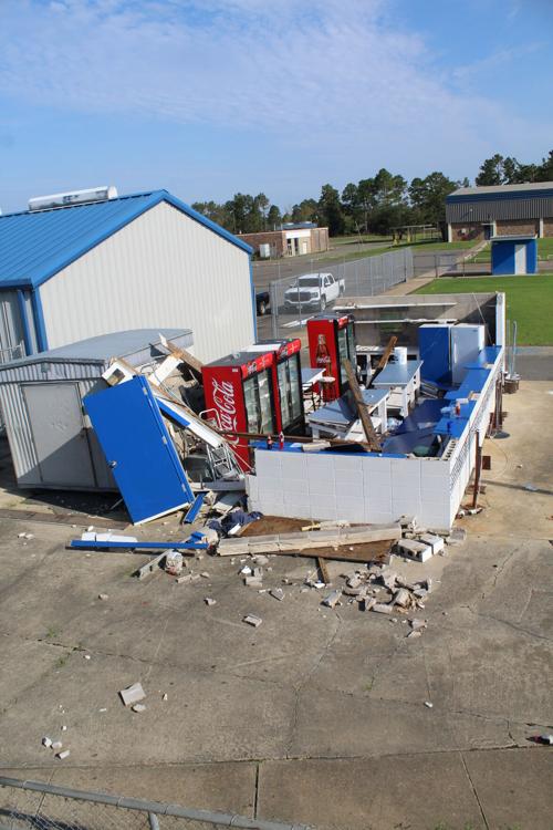 DHS - The DeRidder High School concession stand was destroyed in the storm..JPG