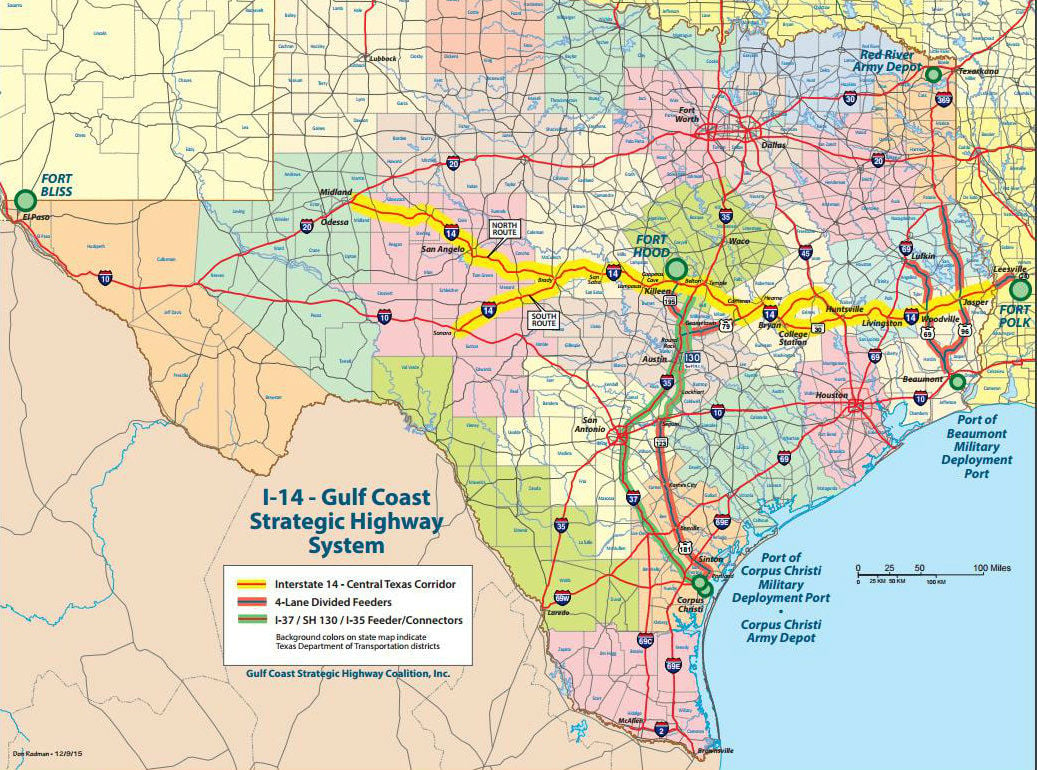 U.S. 190 to become I-14 in Texas; Louisiana not part of current