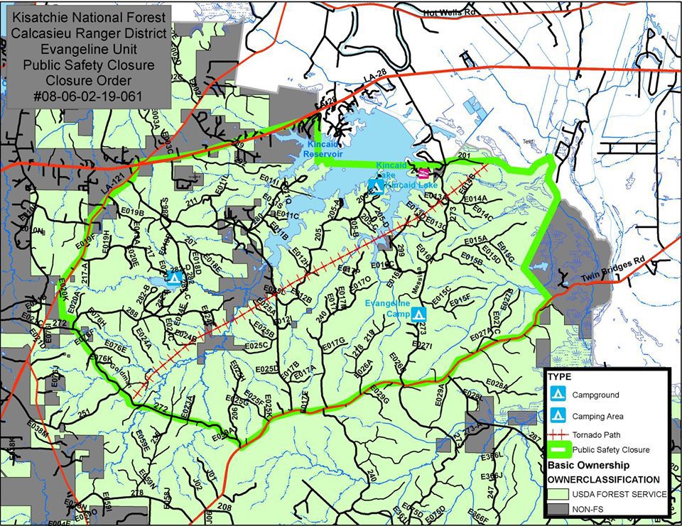 Kisatchie National Forest Map Kistachie National Forest Trails and Roads are Closed Following 