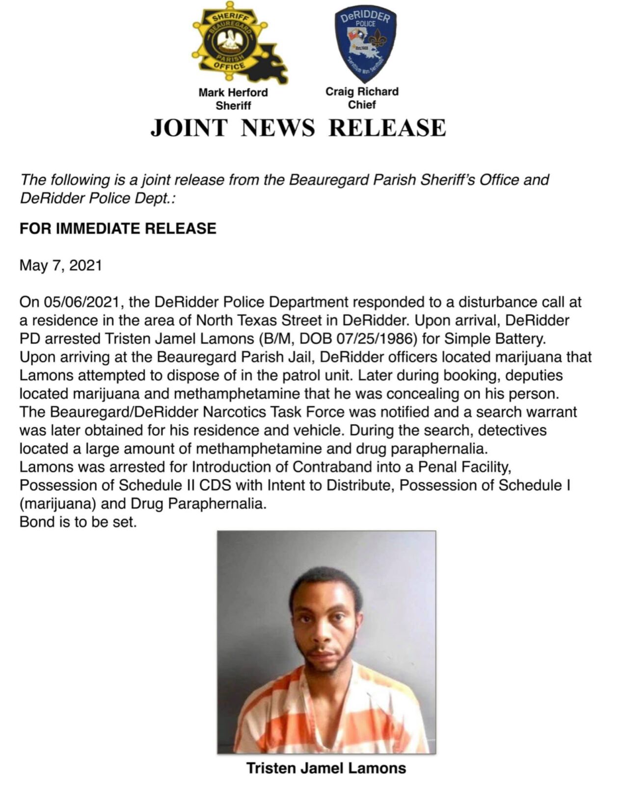 Simple Battery Arrest Adds Narcotic Charges - Vimarsana News