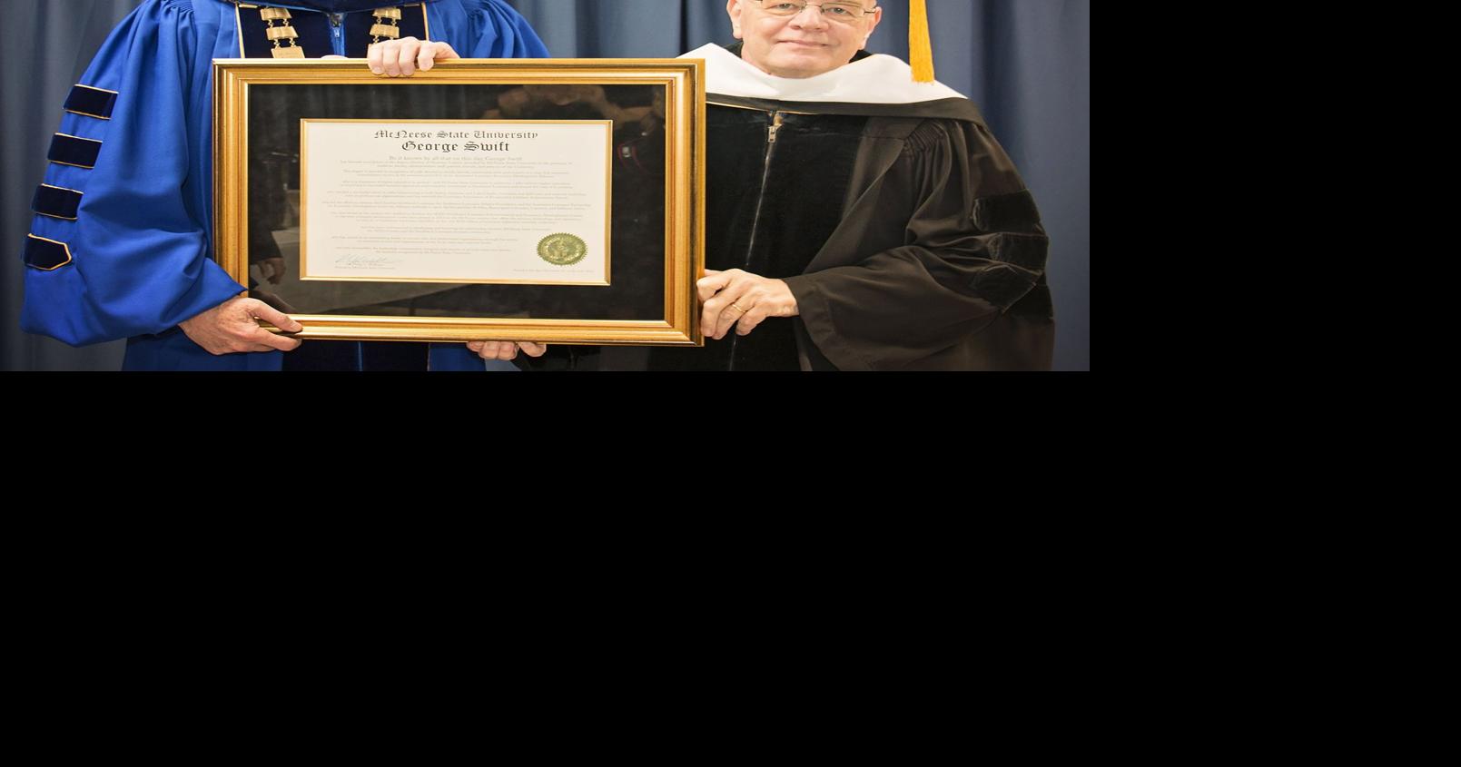 McNeese presents honorary doctorate to George Swift | Life ...