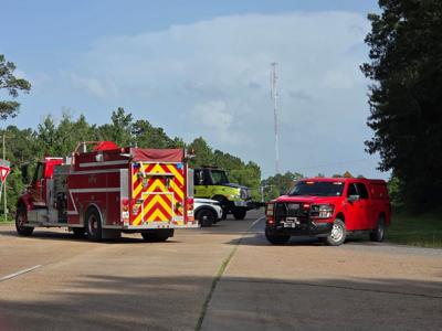 Emergency Personnel Respond to Overturned Propane Truck in Leesville