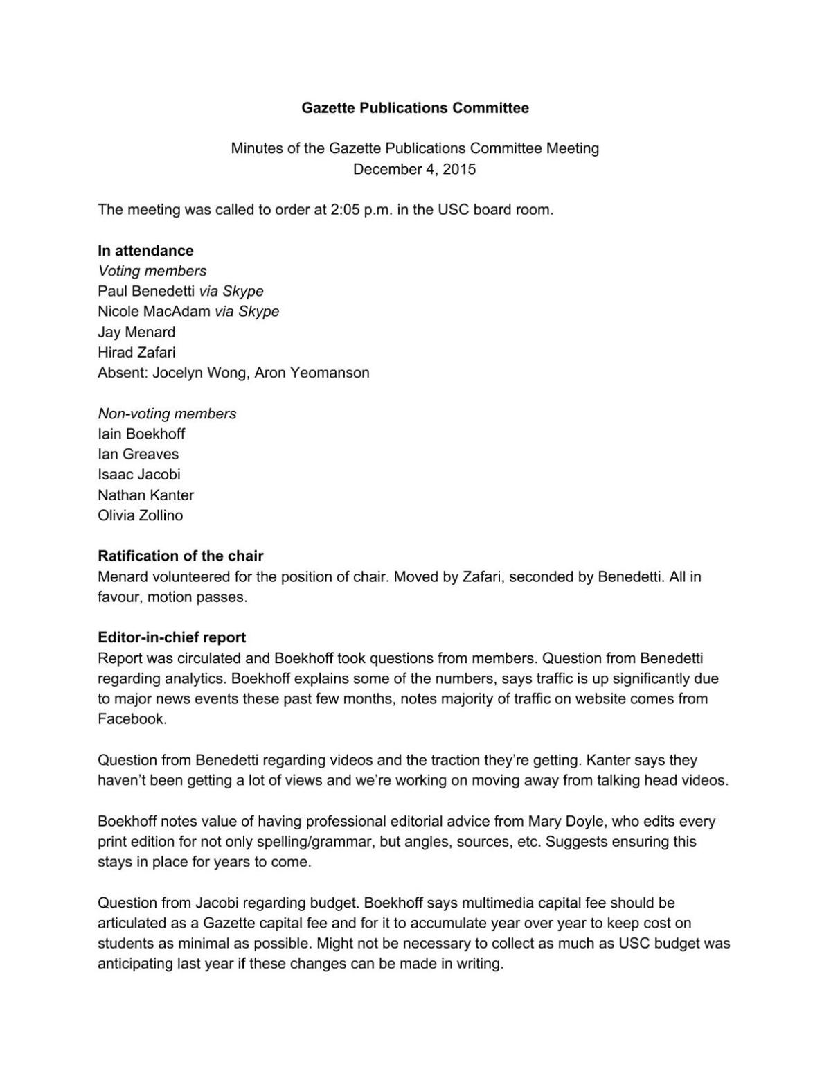publications committee december 4 2015 meeting minutes