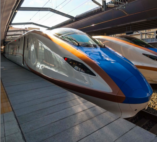 LONDON, UK - JUNE 17, 2022: Modern The Eurostar high speed b