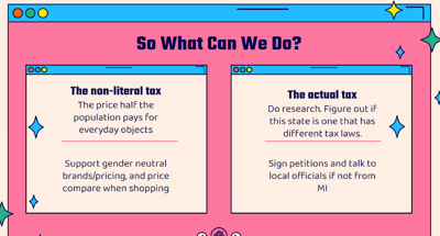 Screenshot from pink tax presentation