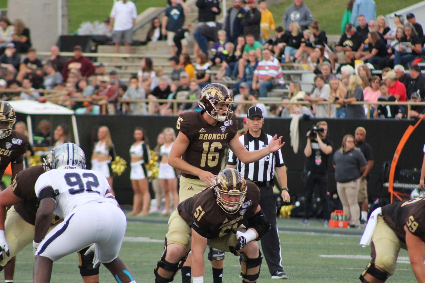 Senior QB Jon Wassink calls audible under center