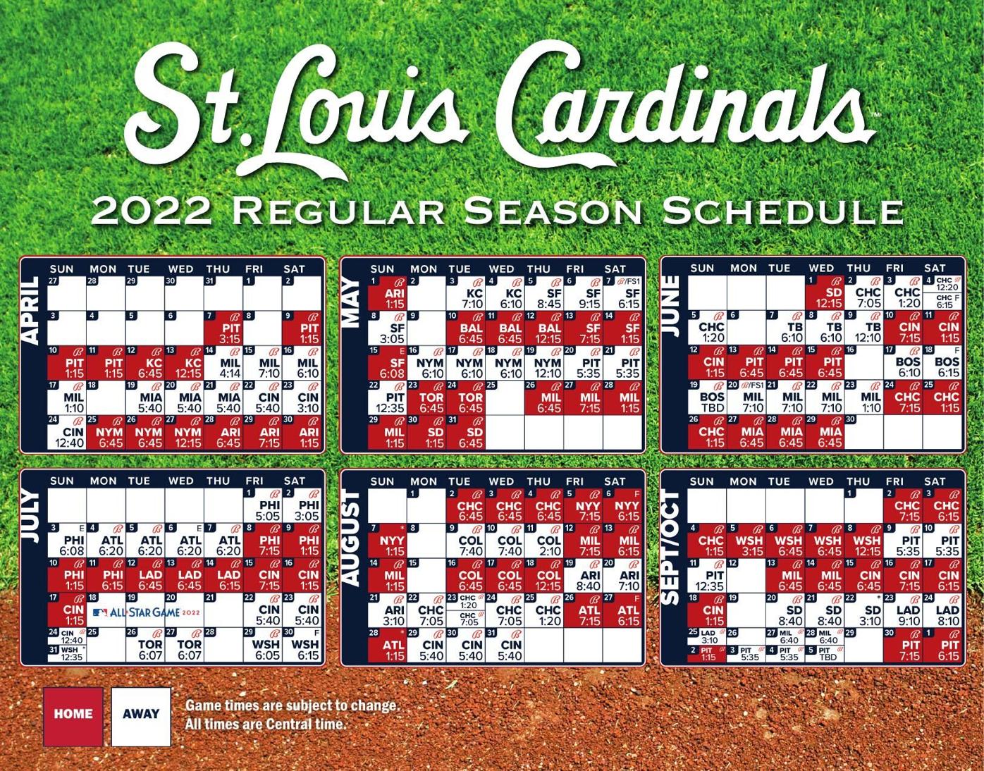 St. Louis Cardinals 2022 Regular Season Schedule, Sports