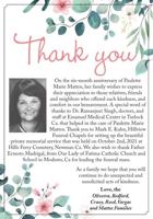 Card Of Thanks: Paulette Marie Mattos