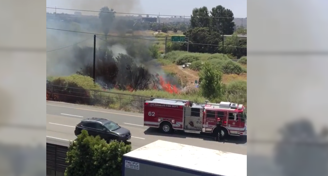 Update: Firefighters Put Out 2 Acre Brush Fire Near Marina Freeway ...