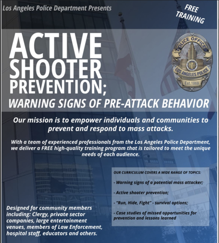 LAPD to Host Active Shooter Prevention Training at Brentwood Church ...