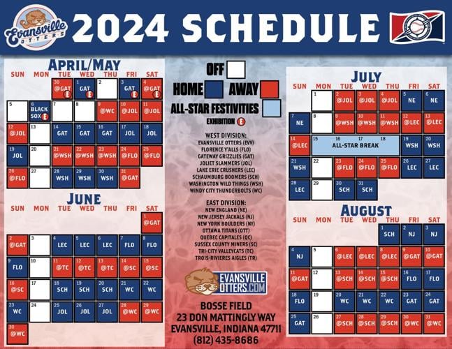Evansville Otters release 2024 game schedule Sports